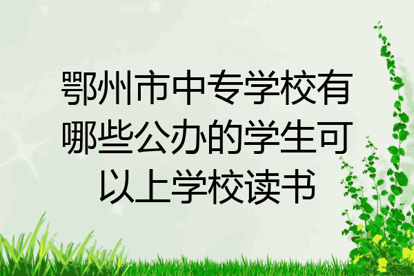 鄂州市中专学校有哪些公办的学生可以上学校读书