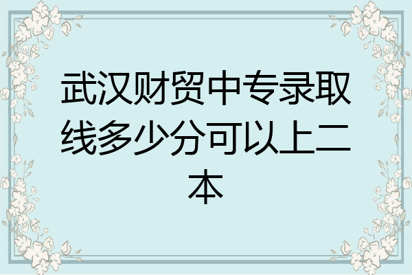 武汉财贸中专录取线多少分可以上二本