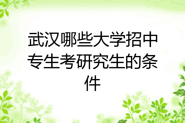 武汉哪些大学招中专生考研究生的条件