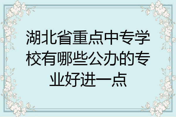 湖北省重点中专学校有哪些公办的专业好进一点