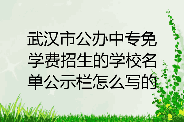 武汉市公办中专免学费招生的学校名单公示栏怎么写的