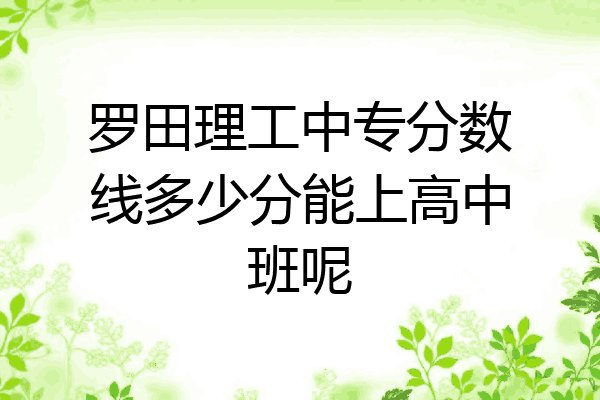 罗田理工中专分数线多少分能上高中班呢