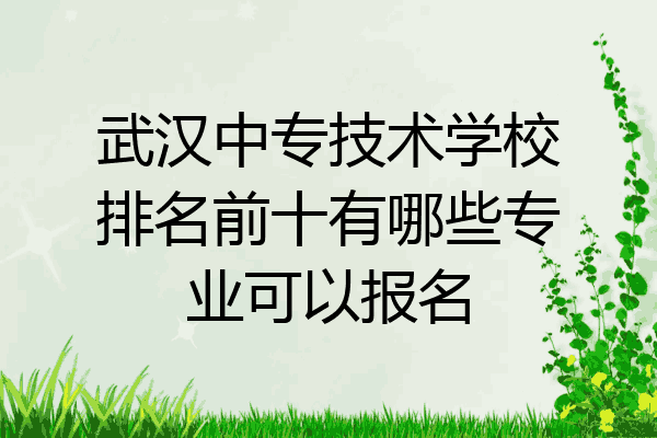 武汉中专技术学校排名前十有哪些专业可以报名
