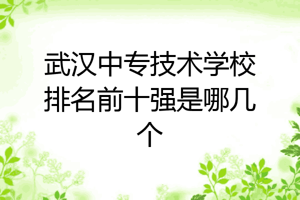 武汉中专技术学校排名前十强是哪几个