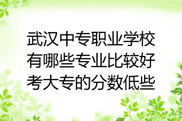武汉中专职业学校有哪些专业比较好考大专的分数低些