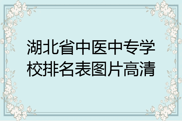 湖北省中医中专学校排名表图片高清