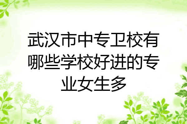 武汉市中专卫校有哪些学校好进的专业女生多