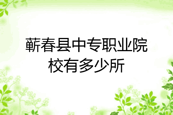蕲春县中专职业院校有多少所