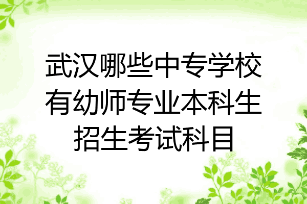 武汉哪些中专学校有幼师专业本科生招生考试科目