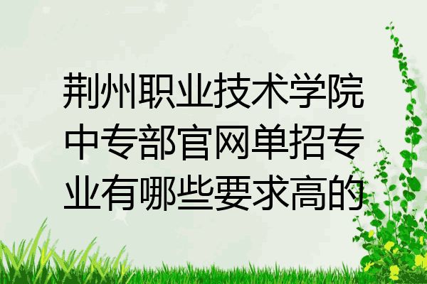 荆州职业技术学院中专部官网单招专业有哪些要求高的