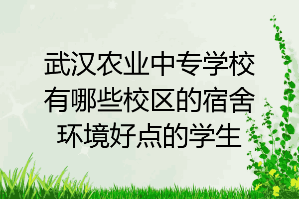 武汉农业中专学校有哪些校区的宿舍环境好点的学生