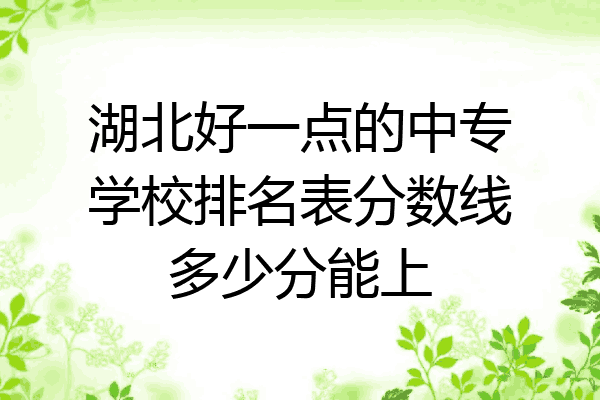 湖北好一点的中专学校排名表分数线多少分能上
