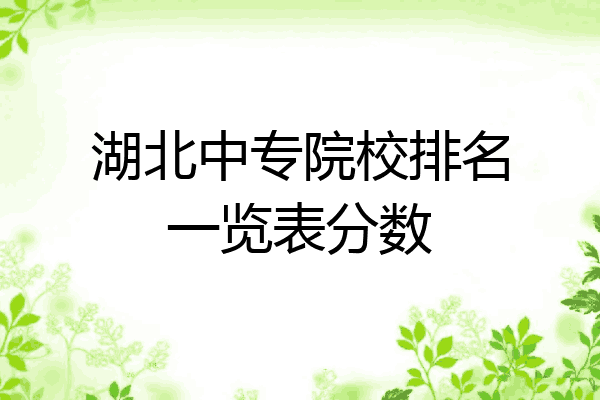 湖北中专院校排名一览表分数