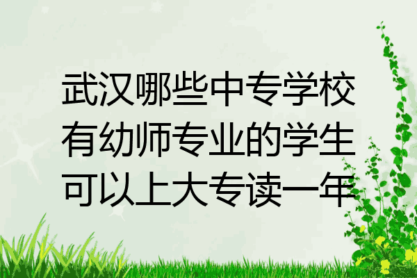 武汉哪些中专学校有幼师专业的学生可以上大专读一年