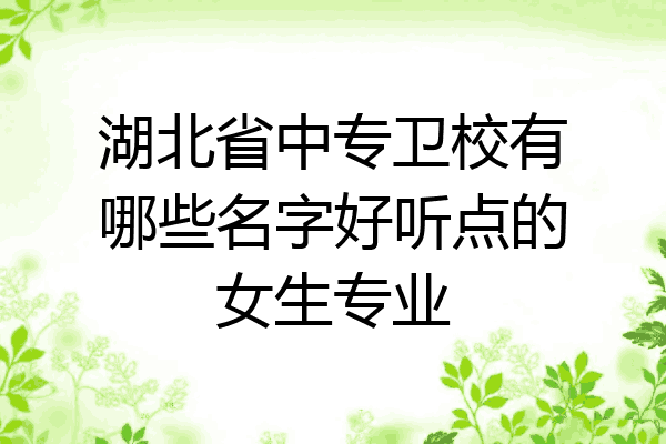 湖北省中专卫校有哪些名字好听点的女生专业