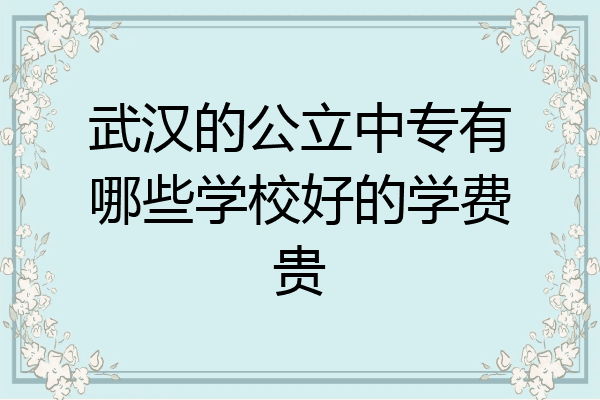 武汉的公立中专有哪些学校好的学费贵