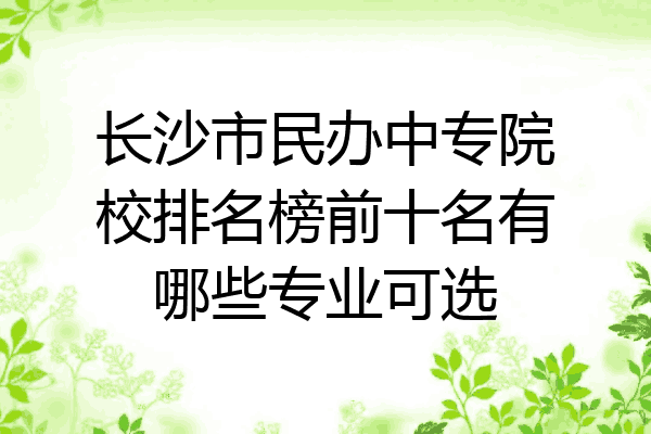 长沙市民办中专院校排名榜前十名有哪些专业可选