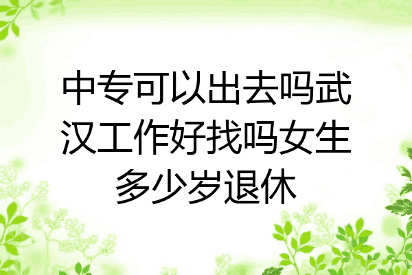 中专可以出去吗武汉工作好找吗女生多少岁退休