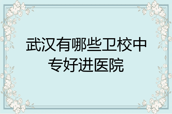 武汉有哪些卫校中专好进医院