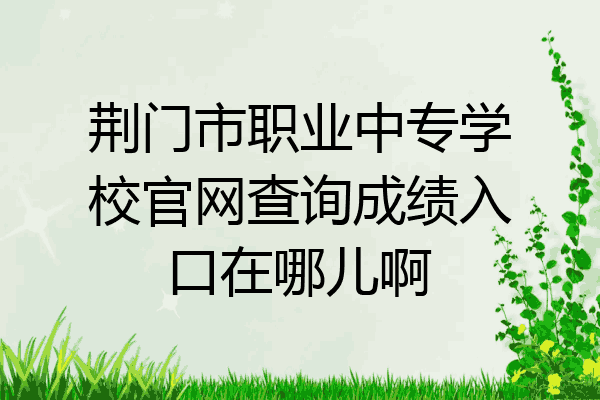 荆门市职业中专学校官网查询成绩入口在哪儿啊