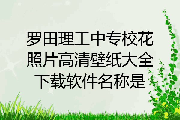 罗田理工中专校花照片高清壁纸大全下载软件名称是