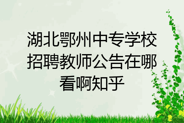 湖北鄂州中专学校招聘教师公告在哪看啊知乎