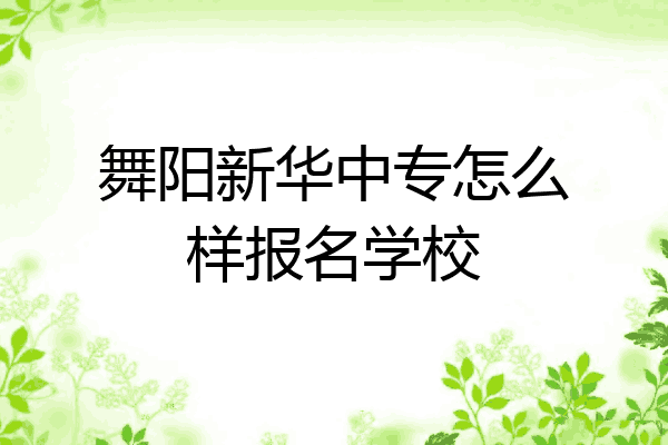 舞阳新华中专怎么样报名学校