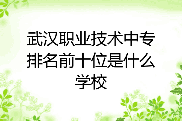武汉职业技术中专排名前十位是什么学校