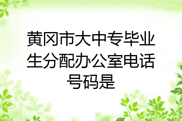 黄冈市大中专毕业生分配办公室电话号码是