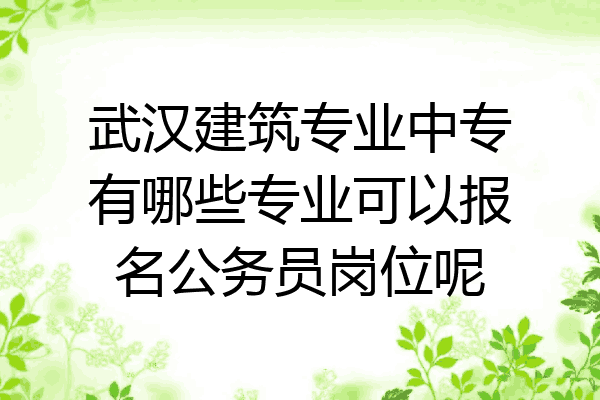 武汉建筑专业中专有哪些专业可以报名公务员岗位呢