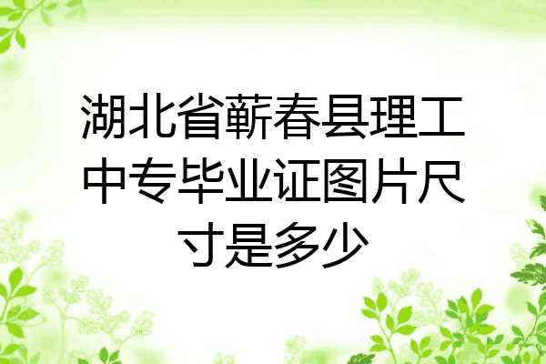 湖北省蕲春县理工中专毕业证图片尺寸是多少