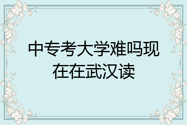 中专考大学难吗现在在武汉读