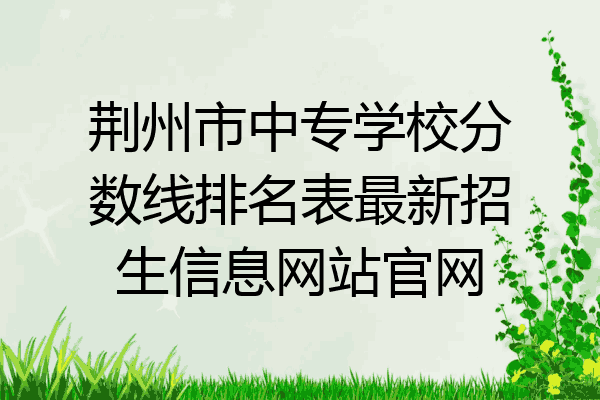 荆州市中专学校分数线排名表最新招生信息网站官网