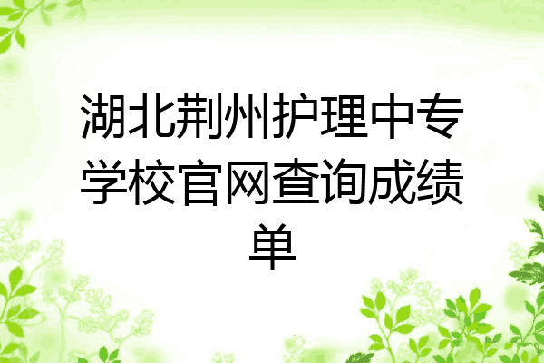 湖北荆州护理中专学校官网查询成绩单