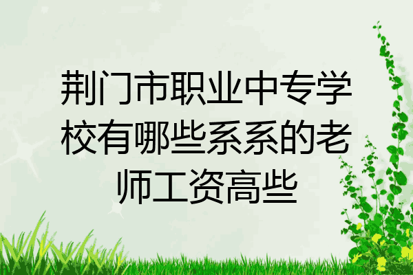 荆门市职业中专学校有哪些系系的老师工资高些