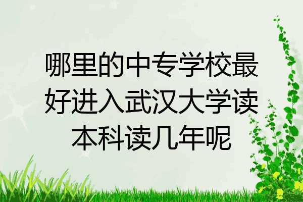哪里的中专学校最好进入武汉大学读本科读几年呢