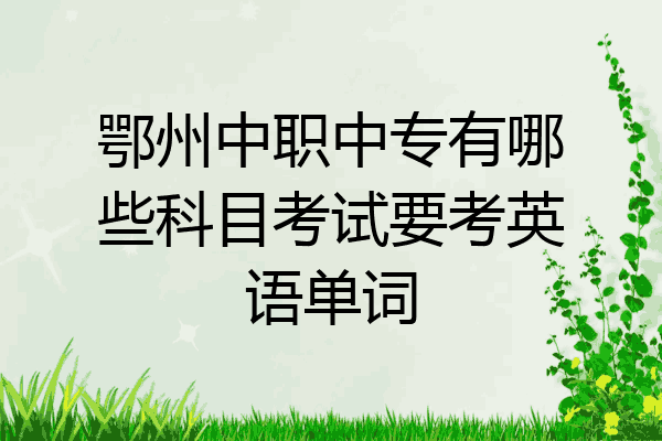 鄂州中职中专有哪些科目考试要考英语单词