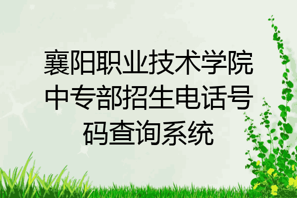 襄阳职业技术学院中专部招生电话号码查询系统