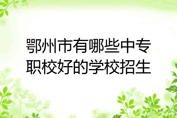 鄂州市有哪些中专职校好的学校招生