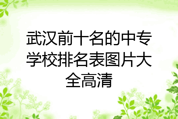 武汉前十名的中专学校排名表图片大全高清