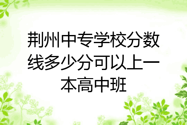 荆州中专学校分数线多少分可以上一本高中班