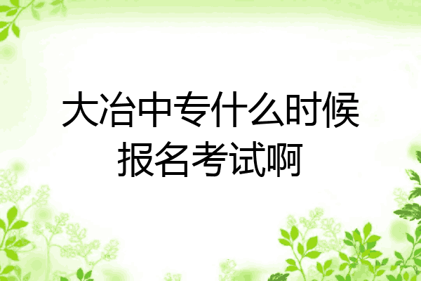 大冶中专什么时候报名考试啊