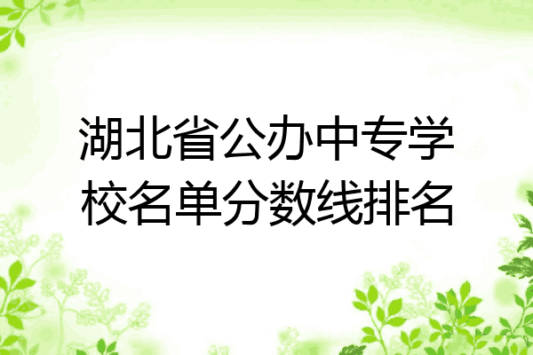 湖北省公办中专学校名单分数线排名