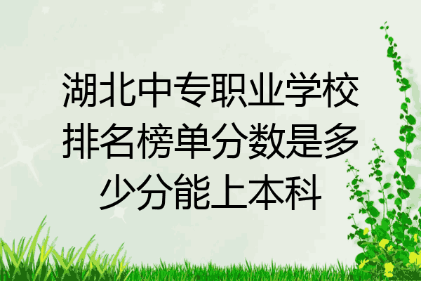湖北中专职业学校排名榜单分数是多少分能上本科