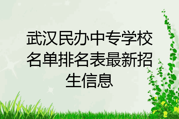 武汉民办中专学校名单排名表最新招生信息
