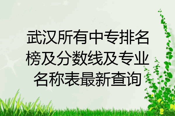 武汉所有中专排名榜及分数线及专业名称表最新查询