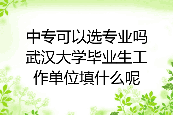 中专可以选专业吗武汉大学毕业生工作单位填什么呢