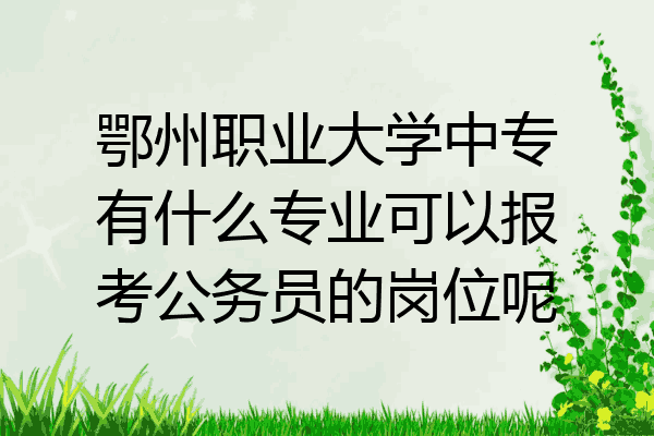 鄂州职业大学中专有什么专业可以报考公务员的岗位呢