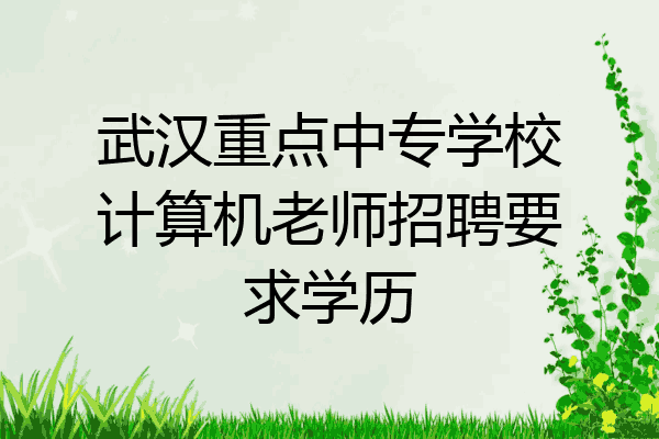 武汉重点中专学校计算机老师招聘要求学历