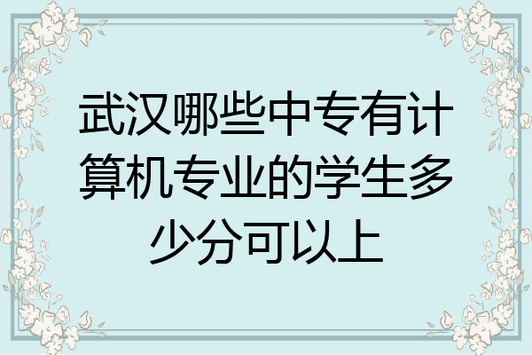 武汉哪些中专有计算机专业的学生多少分可以上